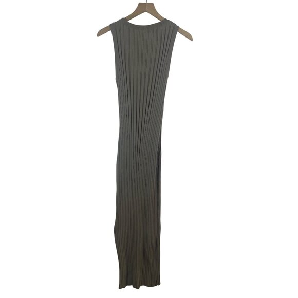 Legoe Heritage Maternity Women's Large Ribbed Luxe Shift Taupe Midi Tank Dress - Picture 9 of 11